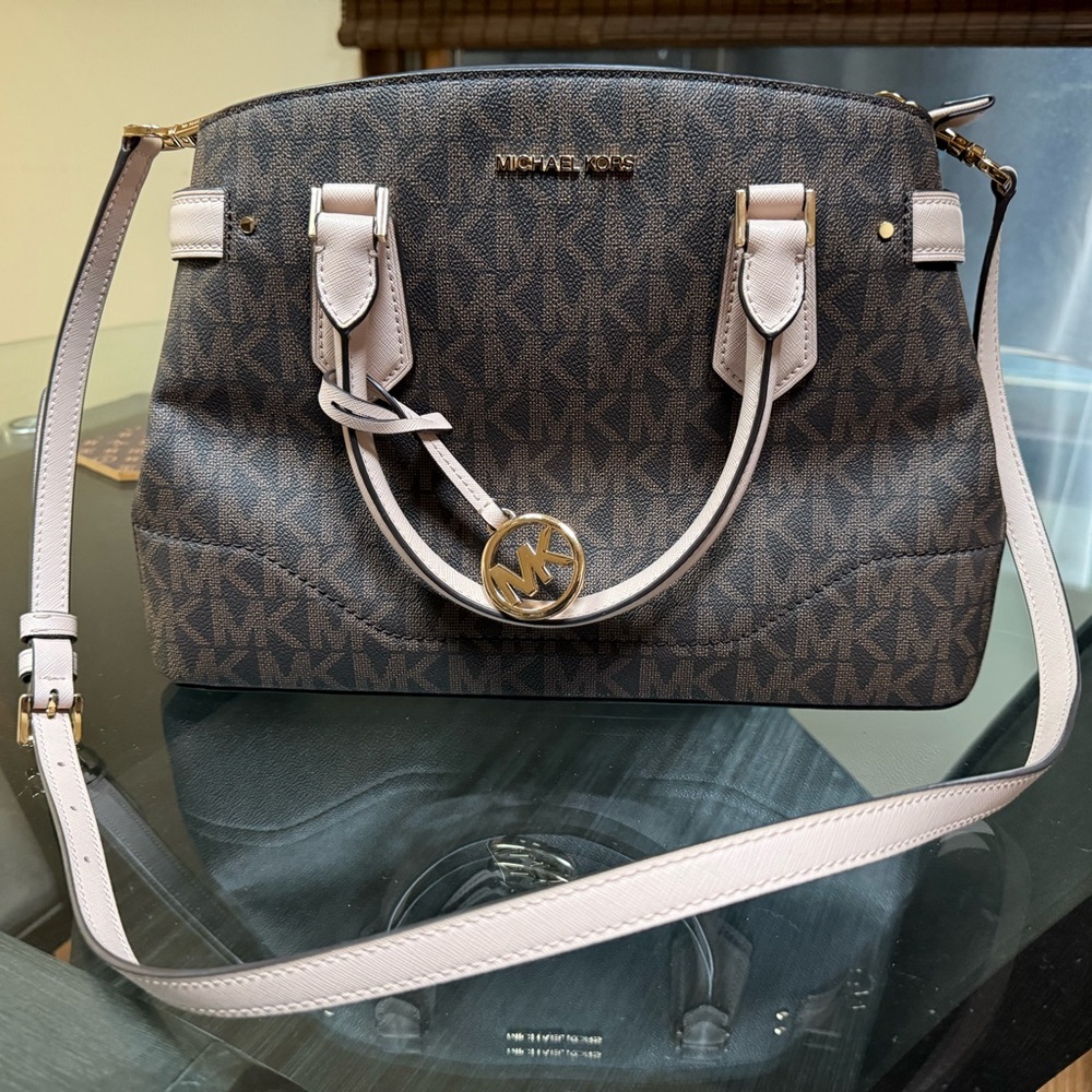 Michael Kors Brown and Light Pink Women's Bag